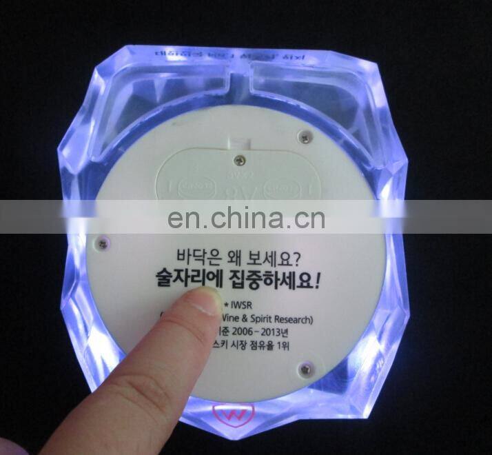 2014 new design promotion led coaster flashing pads