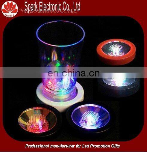 super thin flash blinking LED flashing coaster