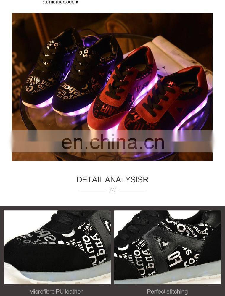 Wholesale Hot New Fashion Rechargeable OEM PU leather light shoes sneakers LED Shoes men women footwear