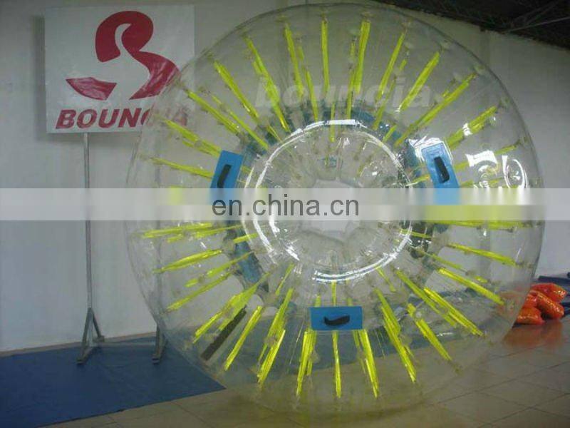 2015 hot sale PVC or TPU inflatable shining zorb ball/inflatable roller with light