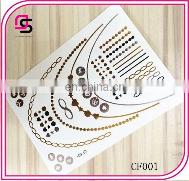 2015 new design metallic temporary tattoo