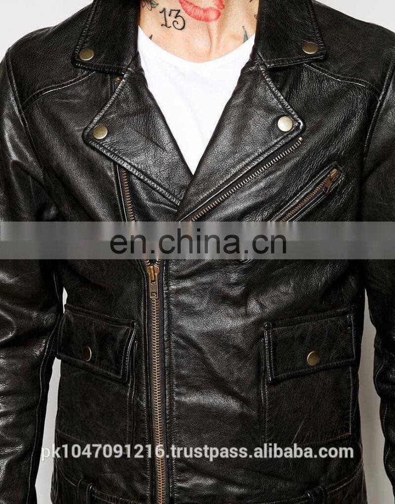 Nappa Biker leather jacket for men 100% Genuine Leather