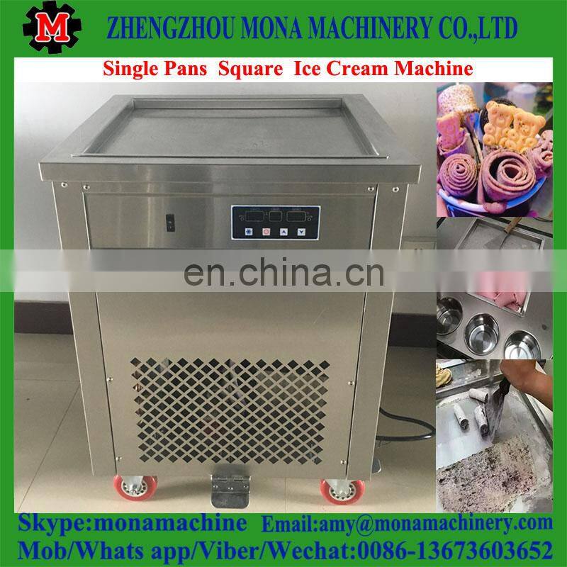 Factory supply hot sale flat pan fried ice cream machine/Thailand rolled fried ice cream machine with best price