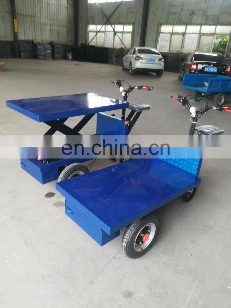 Customize multi-function electric lift flat cart trolley price