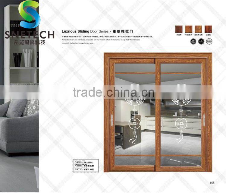 wood frames 02 tempered glass for partition sliding doors