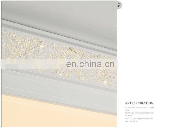 Factory Sale Modern Rectangular LED Ceiling Light Acrylic Iron Living Room Lighting