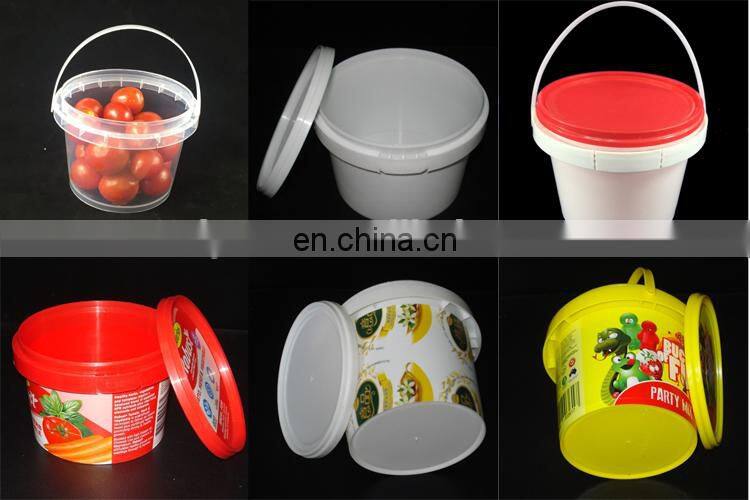 Customized Color 500ml food grade round plastic bucket with lid and handle for salad