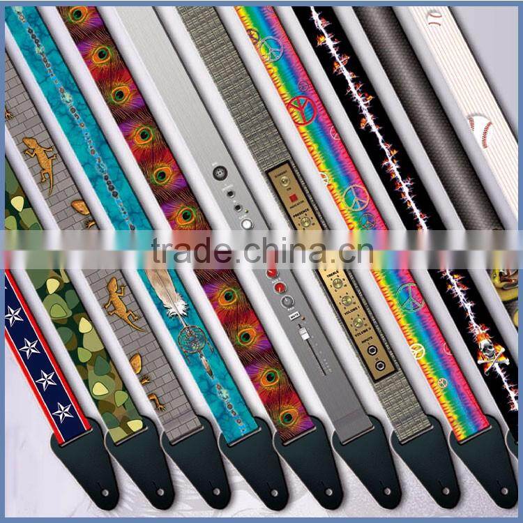 Colorful guitar strap,Leather strap for acoustic guitar