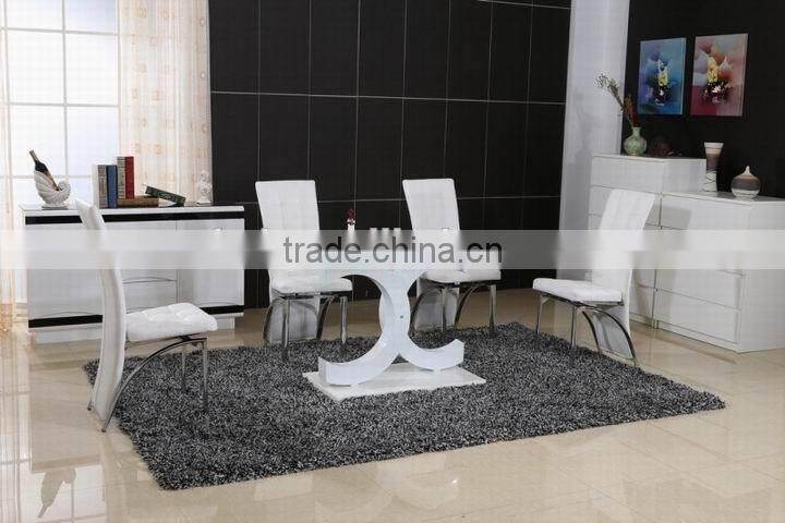 Black wooden base glass dining table for sale