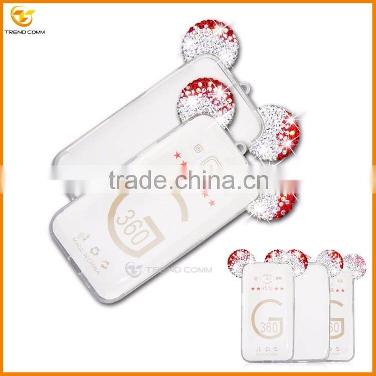 china supplier for Samsung galaxy G360 3D diamond soft clear back cover case