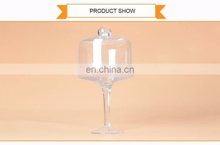 Eco-Friendly Hand Made Round Glass Cake Dome With Base