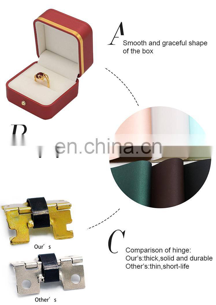 High quality Fashion Custom Logo Red Color Drawer Ring Box Jewelry Box