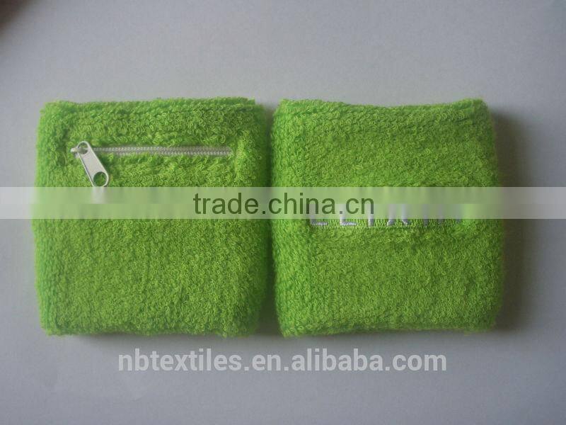 Cotton terry cloth wristband with emb. logo