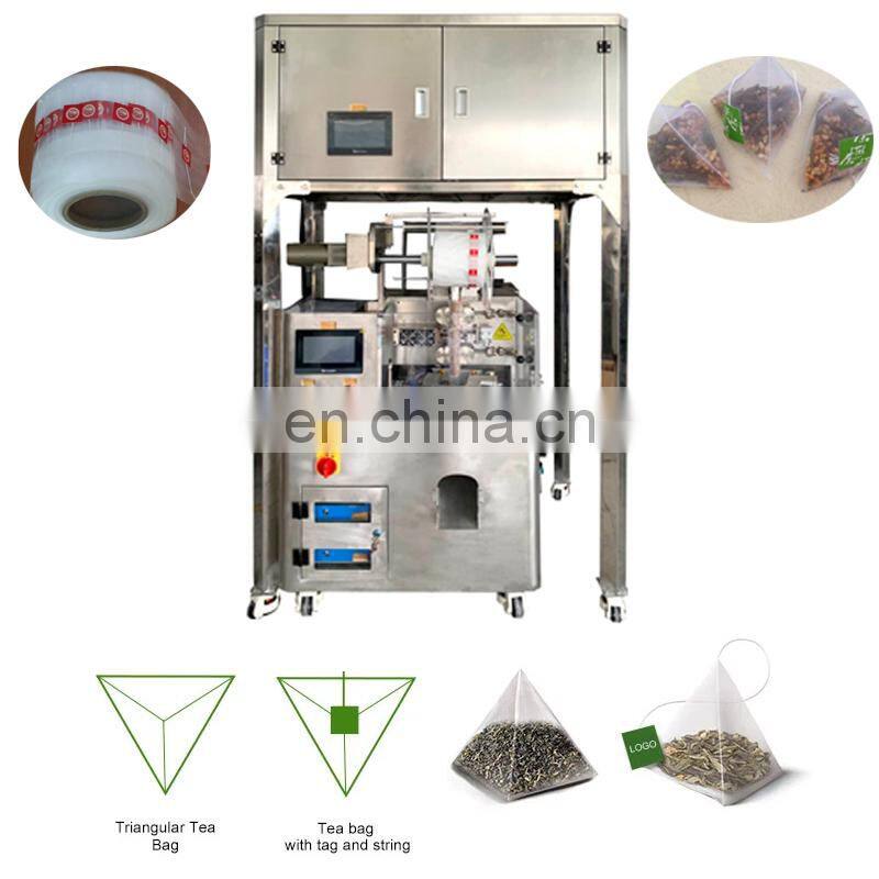 Automatic Tea Triangle Bad Flat Bag Packing Machine with Outer Envelope tea powder sachet pouch packing machine