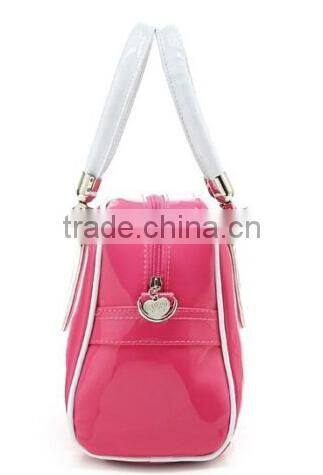 Smooth leather bright PU handbag