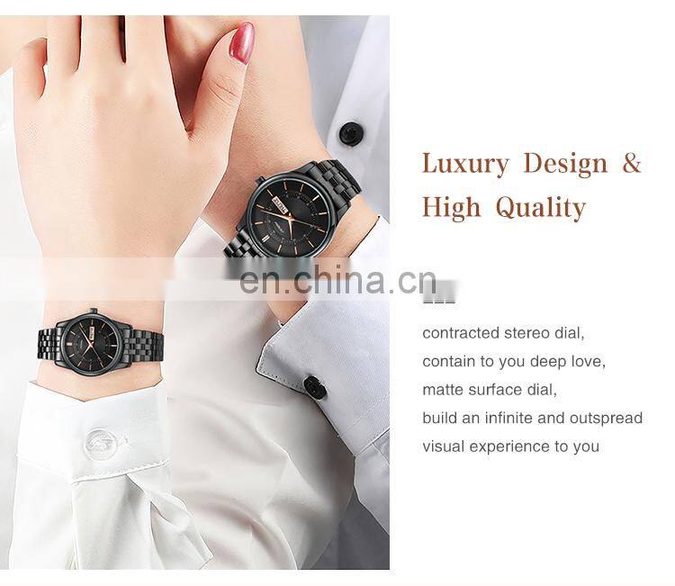 Sinobi Charming S9832G/L Trendy Unique With Full Stainless Steel Band Couple Watch Quartz Waterproof Watches