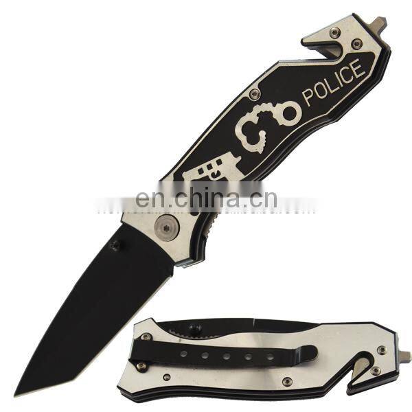 8.3" Stainless Steel Emergency Rescue Folding Knife With Glass Breaker Pocket Knife