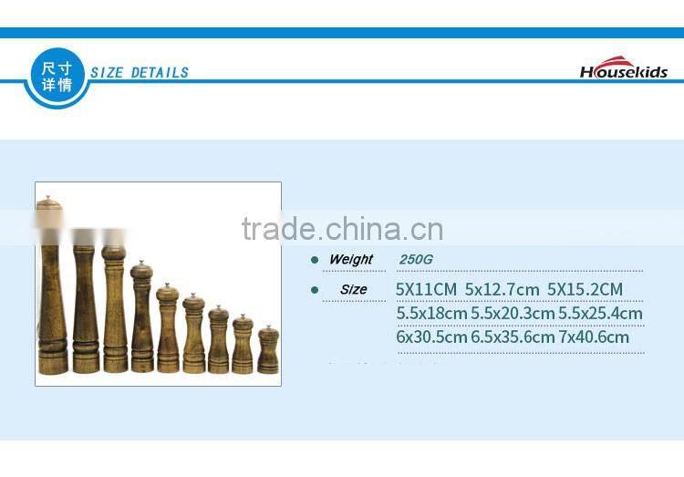 Wood Pepper Mill with Strong Ceramic Grinder 8"