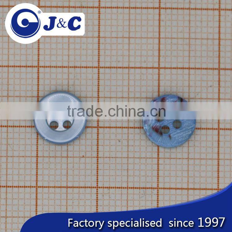 bespoke shape dying blue trocas shell buttons for fashion dress show