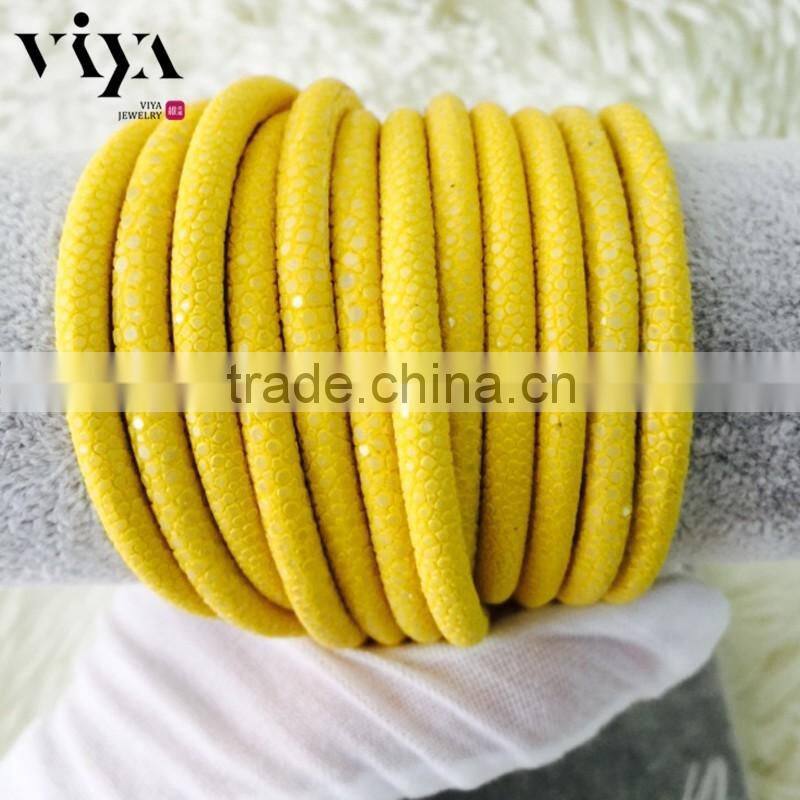 Viya High Quality 100% Genuine Stingray Leather Cord Wholesale Prices For Men Bracelet