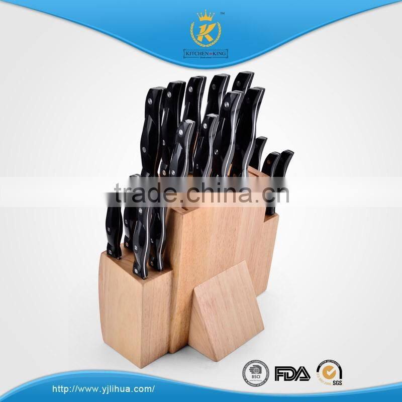 KITCHEN KING ABS handle multifuntional knife set with wooden block