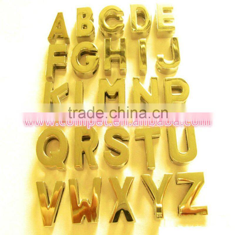 All Sufficient Polished High Quality personalized Zinc Alloy Metal DIY Plain slide alphabet letters