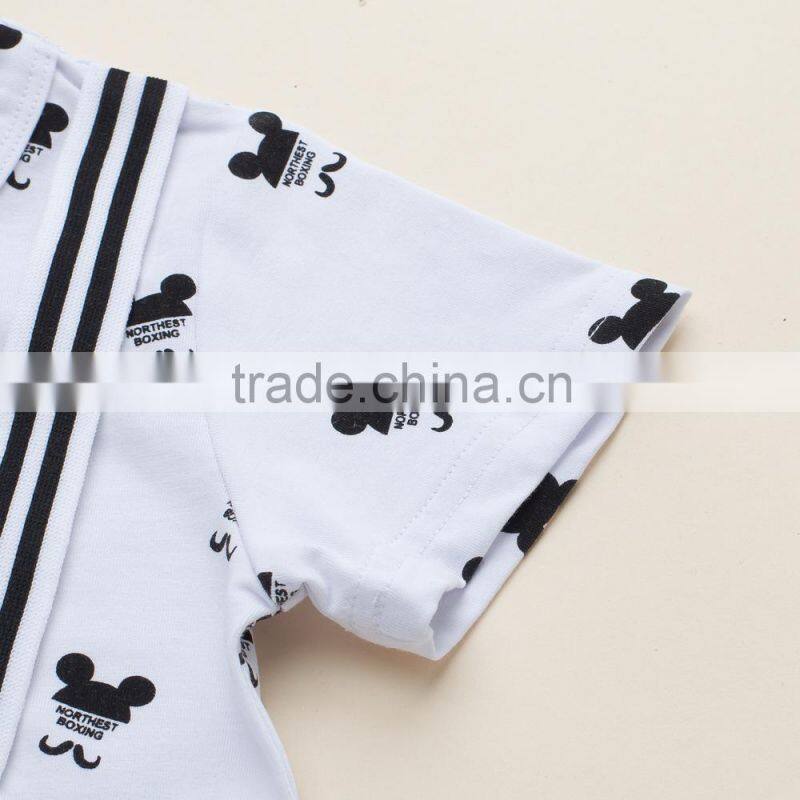 Korean Style Cute Baby Boys Summer Short Sleeve Cotton T-shirt & Grid Pants Baby Clothing Sets