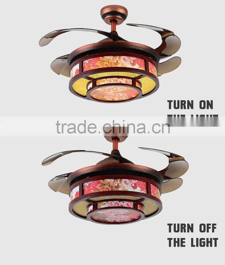 42'' Flower ABS 4 Blades Ceiling Fans For Kids Rooms With LED Light