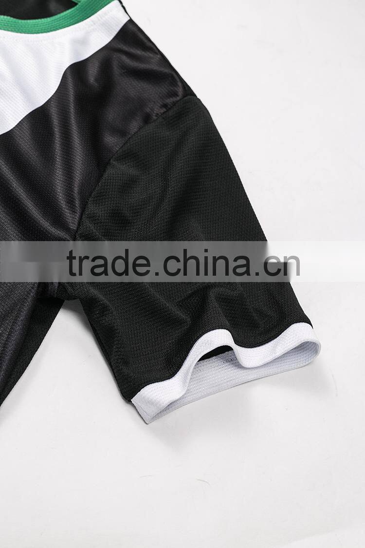 long sleeve o neck sublimation printing slim fit soccer jersey 2015