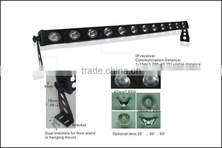 2015 Hot sale 12pcs 4 in 1 RGBW rechargeable wall light PAR LED stage light