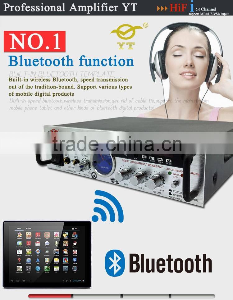 Professional Karaoke Amplifier With Mixer YT-BT340 with USB/TF/FM