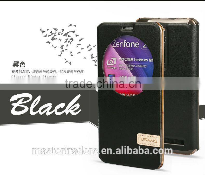 Original USAMS Muge Series Wallet Flip PU Leather Case With PC Back Cover For ASUS ZenFone 2 MT-3615