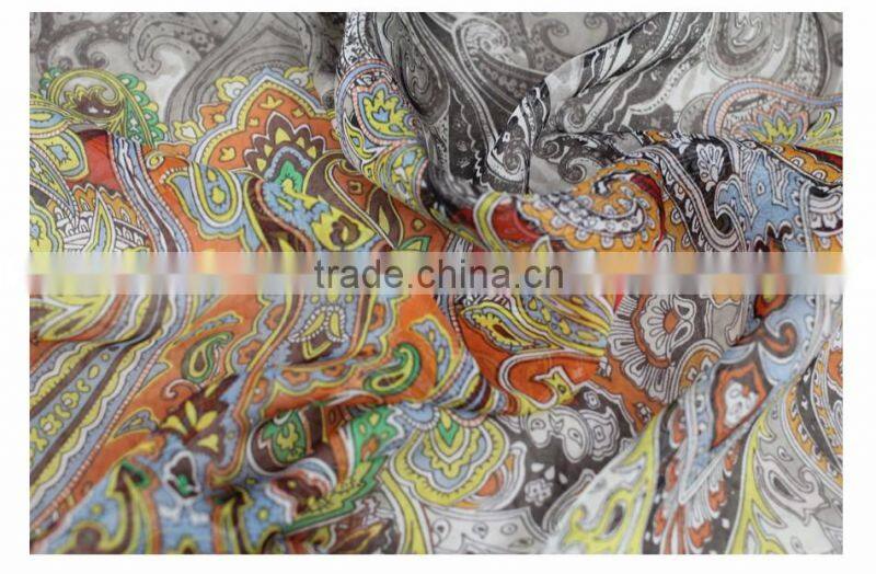 printed french silk chiffon fabric prices