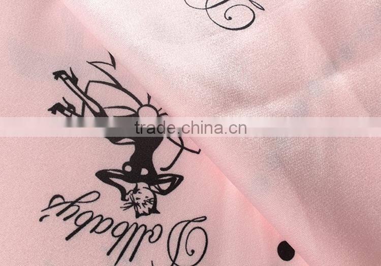 OEM service custom design digital printed 100% polyester satin fabric