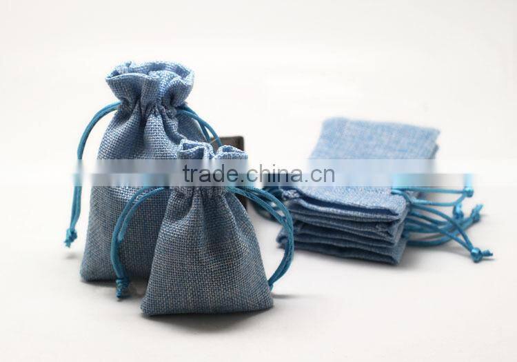 Cute Design Jewelry Package Linen Lint Different Material Drawstring bag Linen Drawstring Bag