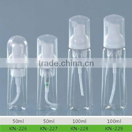 50ml PET/HDPE empty plastic foam pump bottles, empty cosmetic foaming pump bottles