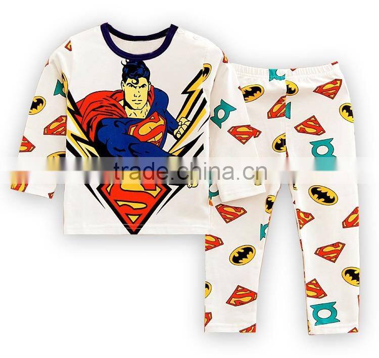 Cartoon customized boys baby cotton night suits wholesale kid clothing