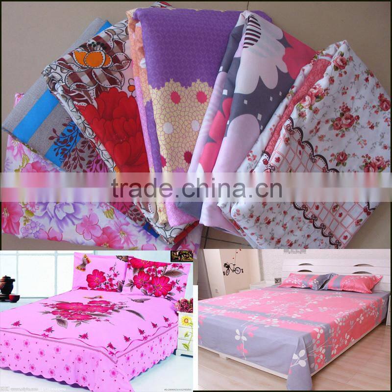 Factory price 100% polyester bed sheet fabric 75d*150d hotel bed sheet