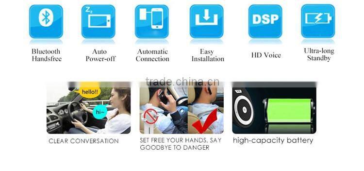 Dsp technology bluetooth handsfree car kit,Mini wireless car speakerphone