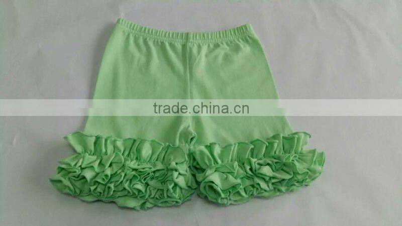Wholesale baby ruffle shorts soft knit cotton baby icing ruffled shorts