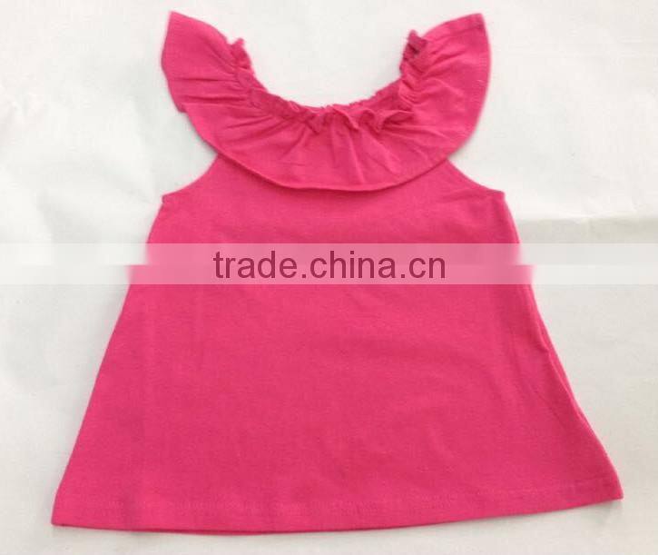 Top Fashion Remake designer kids clothes girls ruffle top sleeveless red fancy tops for girls
