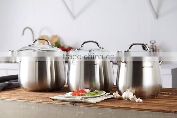 2016 New Charms induction cooking pot fabrication&Stainless Steel Enamel Casserole 3&High quality threes layers steamers