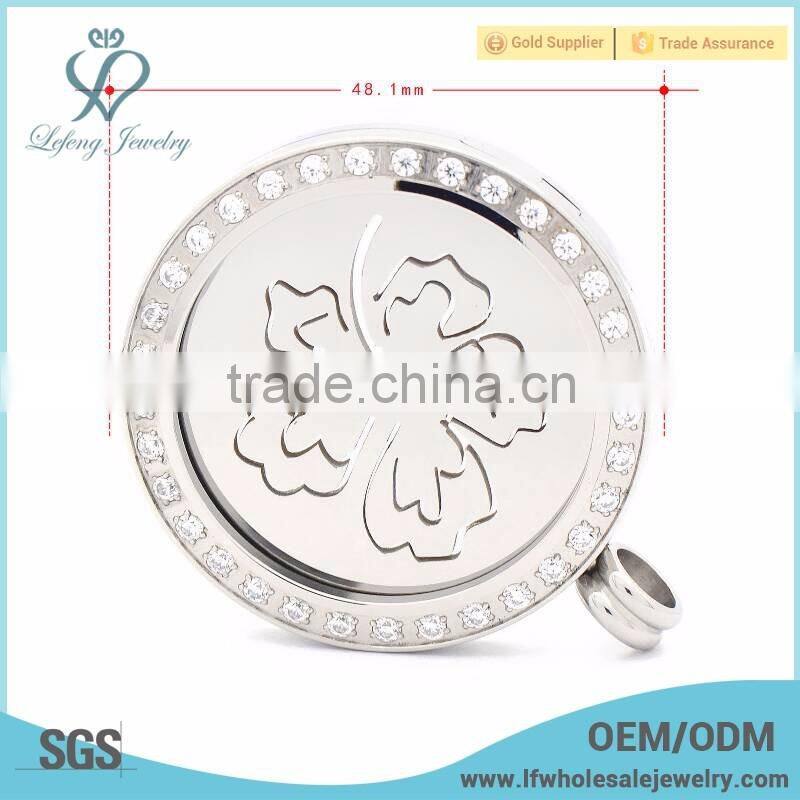 Luck four leaf clover coin locket,coin pendants design