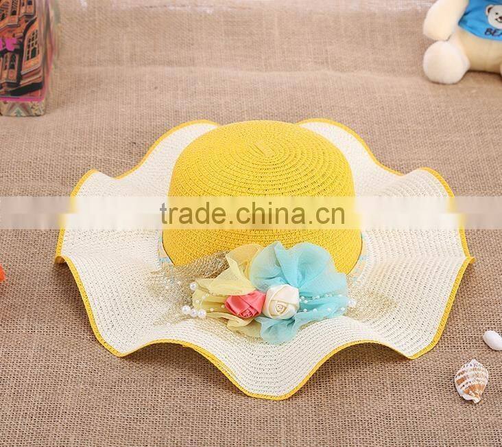 Promotion Ladies Flower Sombrero Hat,Straw Hat Beach Hat For Women