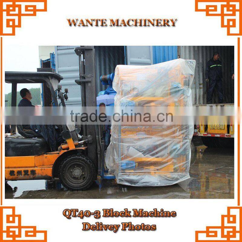 Nigeria QT40-3A price mobile type hollow block making machine/ concrete hollow brick making machine for sale