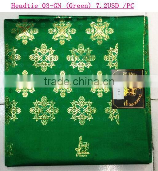 Golden african gele headtie/100%cotton nigerian sego headtie for gele