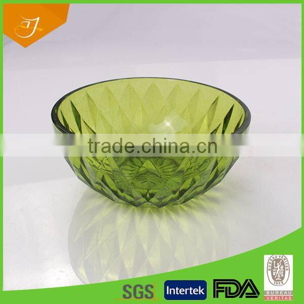 Custom logo Promotional Giveaway Present Glassware Bowl,Diamond Transparent Round Salad Bowl