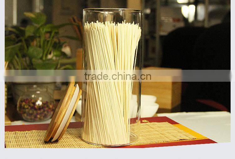 Good sales fancy glass jars ad lids with bamboo or wood