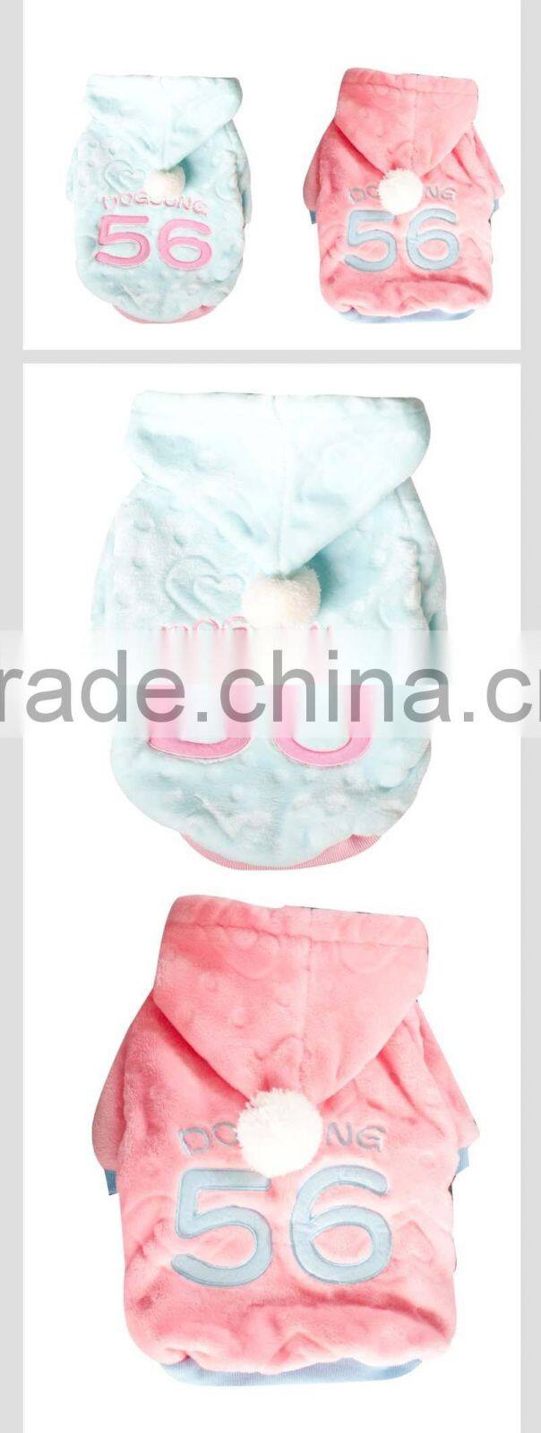 Sweet Hot Sale Soft Female Plush Cute Pet Dress Dog Clothes