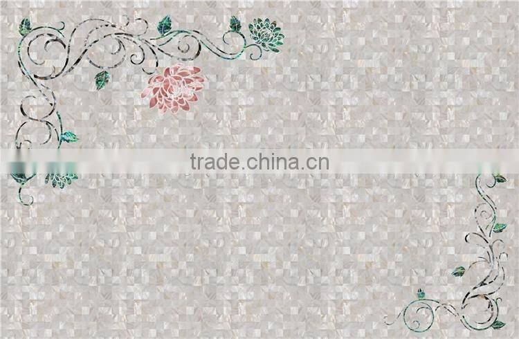 newest nature mother of pearl shell maber mosaic for TV/sofa wall tile